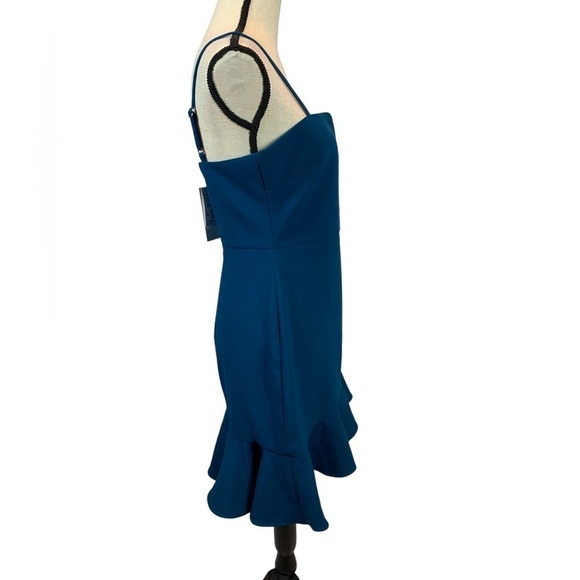 NWT Likely Sheila Asymmetrical Mini Dress Cerulean Blue  8 - Picture 2 of 11